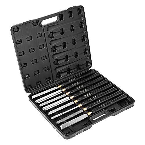 Yellowhammer Turning Tools Essentials 8 Piece Lathe Chisel Set For The Beginner to Intermediate Wood Turner with Beech Handles, High Speed Steel Blades, Brass Ferrules, and Attractive Case Yellowhammer Turning Tools Essentials 8 Piece Lathe Chisel Set For The Beginner to Intermediate Wood Turner with Beech Handles, High Speed Steel Blades, Brass Ferrules, and Attractive Case
