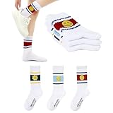 American Trends Smiley Face Socks for Women, Happy Face Mid-Calf Striped Socks for Girls, Y2K Funny Cute Fashion Cotton Sock SmileyWorld Multicolor4