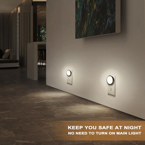 Image of Night Light, Night Lights Plug into Wall with Dusk-to-Dawn Sensor, Soft Daylight 5000K,Compact Design for Bedroom, Hallway, Bathroom, Kids Room, 2P