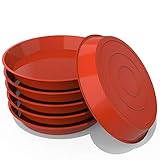 UPMCT 6 Pack Plant Saucer, 4 6 8 10 12 Inch Durable Plant Tray Flower Pot Saucer Round Pallets for Indoors and Outdoor, Plant Container Accessories (6 Inch, Red)