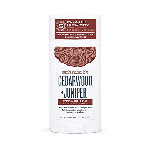 Schmidt's Deodorant Cedarwood + Juniper Natural Deodorant, No Aluminum. No Artificial Fragrance, Certified Vegan and Cruelty Free (Pack of 3)