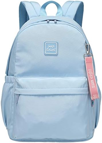 Caran·Y Kids Backpack Girls and Boys Classic School Backpack Light Weight Two Size Multi-pocket Aqua-Blue Suitable for ages 6+ and above（Aqua Blue）
