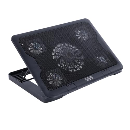 Base para laptop CALLARON con 5 ventiladores, ajustable, color negro miniatura 1