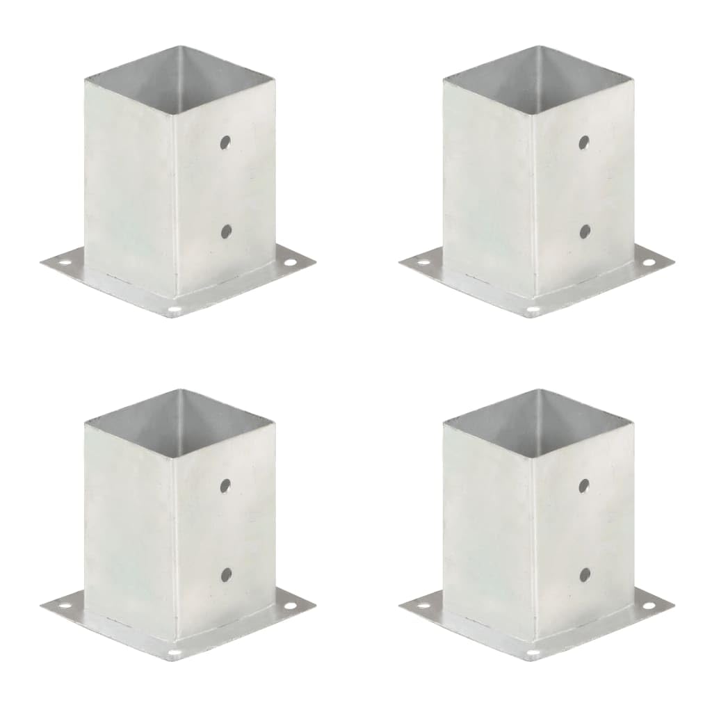 Anclaje de postes de metal galvanizado de 101 mm, 4 unidades, soportes estables para fijación de postes de vallas, madera, metal y WPC para terraza, jardín, balcón y sauce