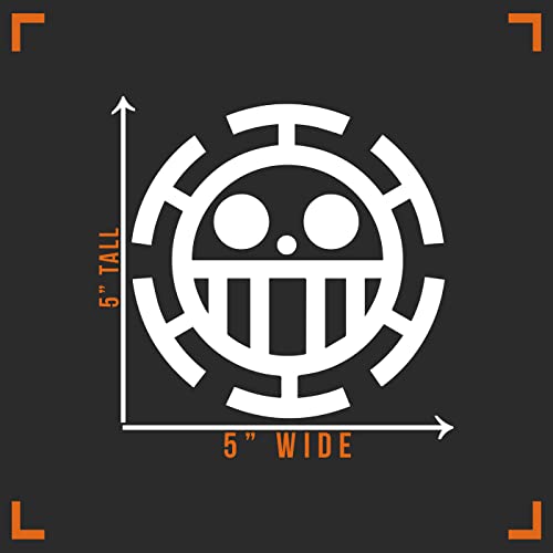One Piece Jolly Roger Decal Vinyl Sticker Auto Car Truck Wall Laptop | White | 5" X 5" #TOP4