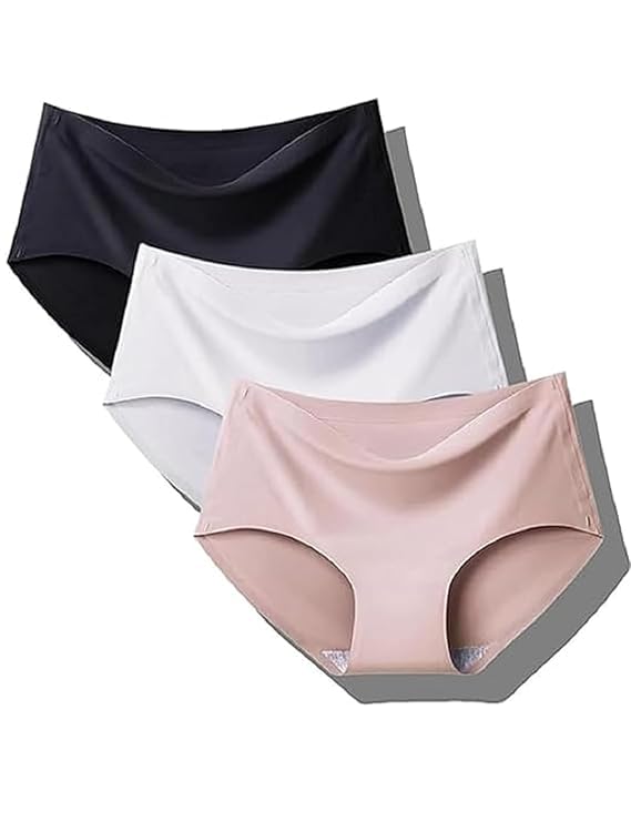 LOURYN KOULYN® 3 Pieces Seamless Panty Women – Ice Silk Seamless Panties for Women, No Show Laser Cut Invisible Panties, U...