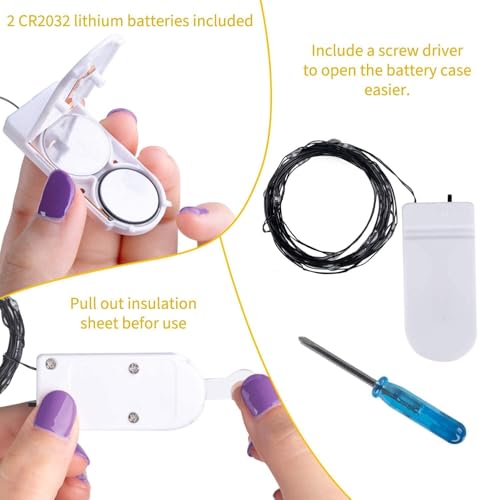 Brightown LED Fairy Lights Battery Operated String Lights - 7ft 20LED Waterproof Silver Wire Firefly Starry Moon Lights for DIY Crafts Wedding Table Centerpieces Party Bedroom Christmas - Image 9