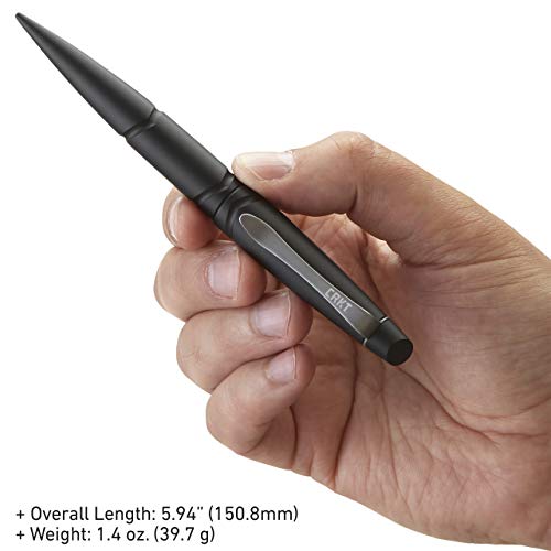 Crkt Williams Tactical Pen 2: Low Profile, Edc Self Defense Survival Pens Made Of Black Anodized Aluminum With Fisher Space Ink Cartridge, And Pocket Clip Tpenwp #TOP5