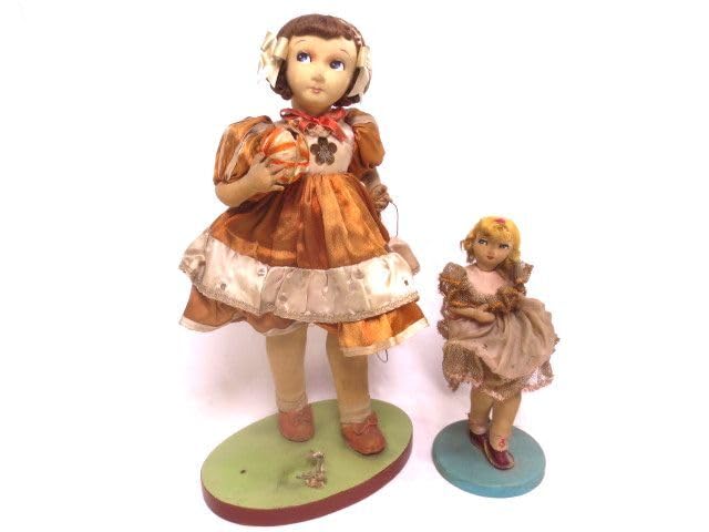 Amazon | ビンテージ 古い 女の子のお人形 2体高さ40cm 23cm