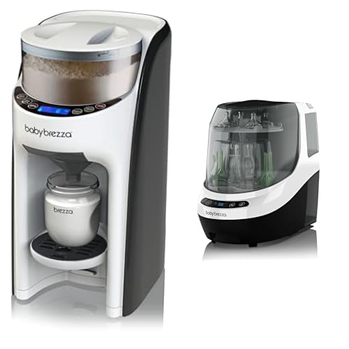 Bundle of Baby Brezza New and Improved Formula Pro Advanced Formula Dispenser Machine - Baby Brezza Baby Bottle Washer Pro - Washer, Sterilizer + Dryer