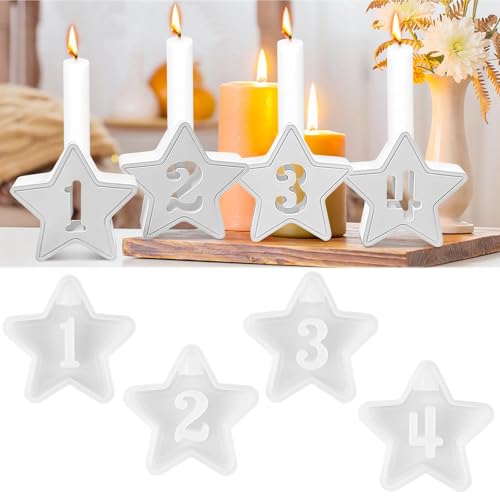 AKONE Silikonform Weihnachten Adventszahlen 1-4, Silikonformen...