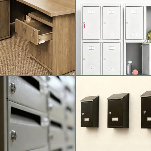 shinfly Briefkastenschloss 16mm, briefkasten schloß mit 5 Verschiedene, 4 Schlüssel, Schloss fur briefkasten, postkasten, Drawer, Schranktüren