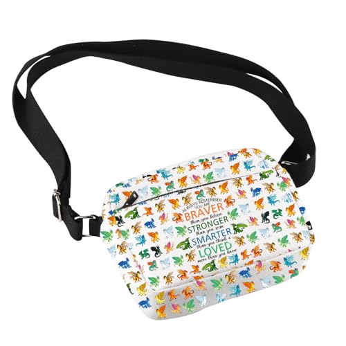 JYTAPP Dragon Novel Crossbody Bag Novel Dragon Gift You Are Braver Stronger Than You Think Bookish Gift