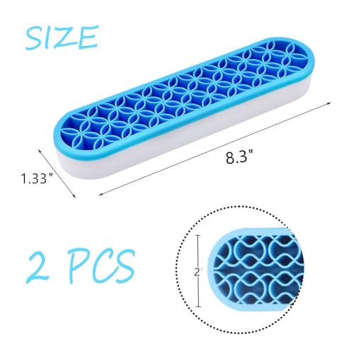 Image of TANG SONG 2 PCS Silicone Make up Brush Holder Cosmetic Storage Box Desktop Organizers (Blue)