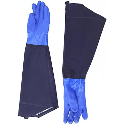 TINTON LIFE® 1 Pair 25" Long Men's Waterproof Rubber Gloves Thicken Winter Cotton Lined Work Gloves for Car Washing Cover