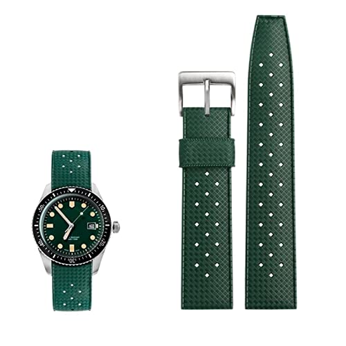 Bracelet de montre en caoutchouc de fluorine Tropic vert pour plongée et sport