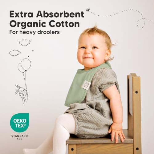 Image of KeaBabies 8-Pack Organic Baby Bibs for Drooling and Teething (Embrace) | Soft Cotton Bibs for Baby Girl, Boy, Extra Absorbent, Easy to Clean & Put On, Toddler, Newborn, Infant 0-24 Months