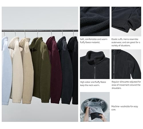 Image of Alan Jones Clothing Men's Fleece Full-Zip Jacket | Pile Lined Winter Warm Jacket for Men