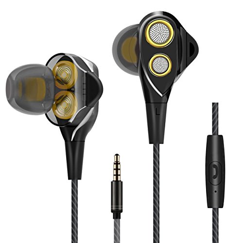Ailun in-Ear Headphones,Wired Stereo HiFi Earphones with MIC,3.5mm Jack Noise Isolating,Dual Dynamic Drivers,Earbuds