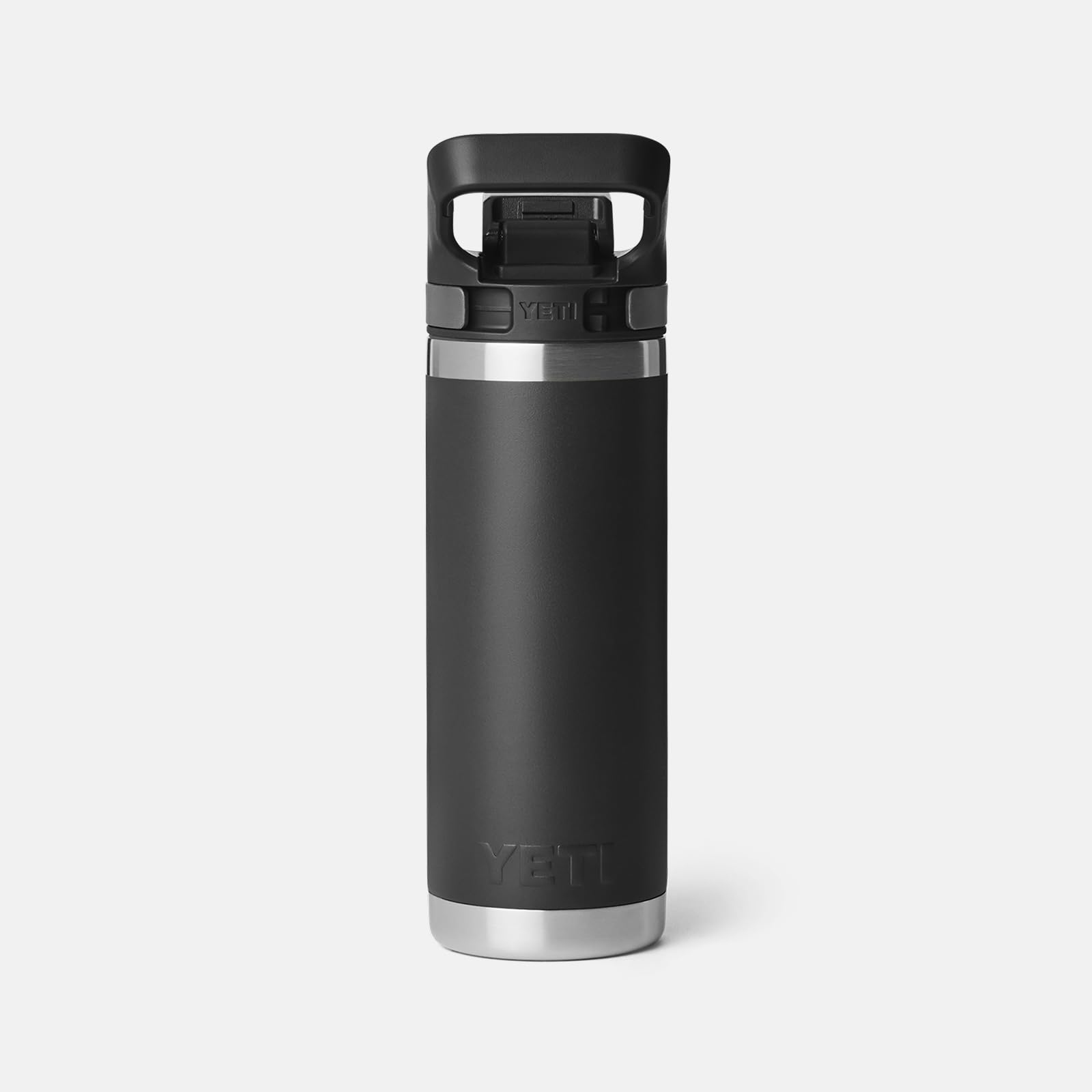 YETI Rambler Bottle Flip Chug, Vaccum Insulated Stainless Steel Bottle with Flip Chug Cap, Black, 18 oz (532 ml)