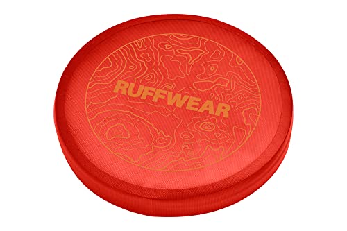 RUFFWEAR Camp Flyer Dog Toy, 2-in-1 Flexible & Puncture-Resistant Throw Catch Flying Disc and Bowl for Pets, Outdoor Long Distance Game Designed Specially for Dogs, Waterproof & Safe, Red Sumac