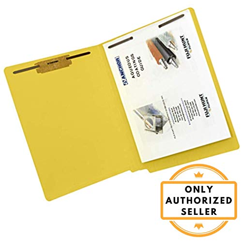 The File King Yellow Full Side Tab File Folder | Two 2” Fastener Prongs | Letter Size | Box Of 50 | Extra Space For Jacket Labeling | Organize Paperwork, Reports And Legal Files #TOP4