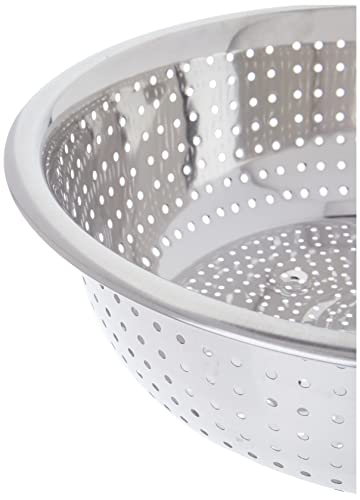 Image of Winco Chinese Colander with 2.5 mm Holes, 11-Inch, Stainless Steel, Medium