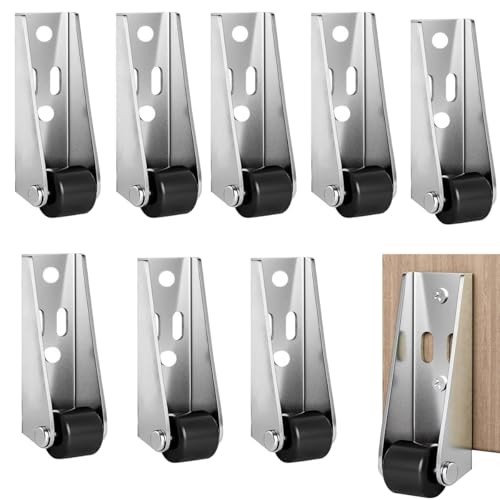 Image of Serplex 8Pcs 2.68 Inch Heavy Duty Rigid Caster Wheels for Wooden Doors, 360 Smooth Mobility, Silent Precision Bearings, Side Mount Design, Anti-Sagging Support, for Home & Commercial Use