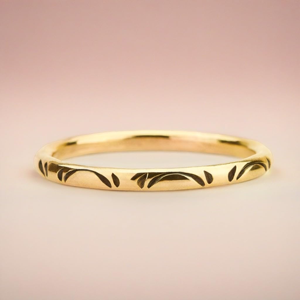 Melanie Golden Jewelry The Rainbow Ring | Thick Heavy Weight Circle Stamped Stacking Ring | Comfort Fit USA Sizes 4-12 (10, 14K Gold Fill)