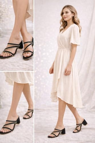 Image of Women's PU Leather Sandals | Comfortable Open-Toe Stylish Sandal Flats