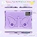 XNMOA for Samsung Galaxy Tab S9 Fe Case 11 Inch with Butterfly Kickstand, Samsung Butterfly Purple Tablet Case with Shoulder Strap Shockproof Cover for Samsung Tab S9 S8 S7 Lenovo Tab M11 11-inch