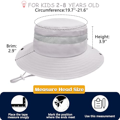 Image of Outdoor Kids Sun Hat for Boys Girls Wide Brim Mesh Bucket Hat UPF 50+ Sun Protection Breathable Summer Fishing Safari Hat