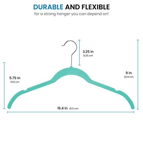 Premium Velvet Shirt Hangers (50 Pack) Non Slip Clothes Hangers, Ultra Slim Hangers Gain 50% Closet Space, 360° Swivel Hook, Clothes Hangers For Tops, Dress Shirts, Blouses, Strappy Dresses, Delicates #TOP6