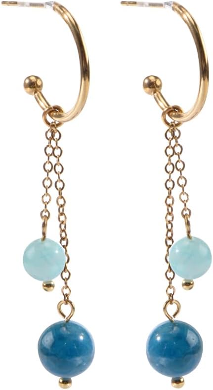 Natural Stone Gem Earrings Dangle Drop Jewelry For Women Christmas Gift