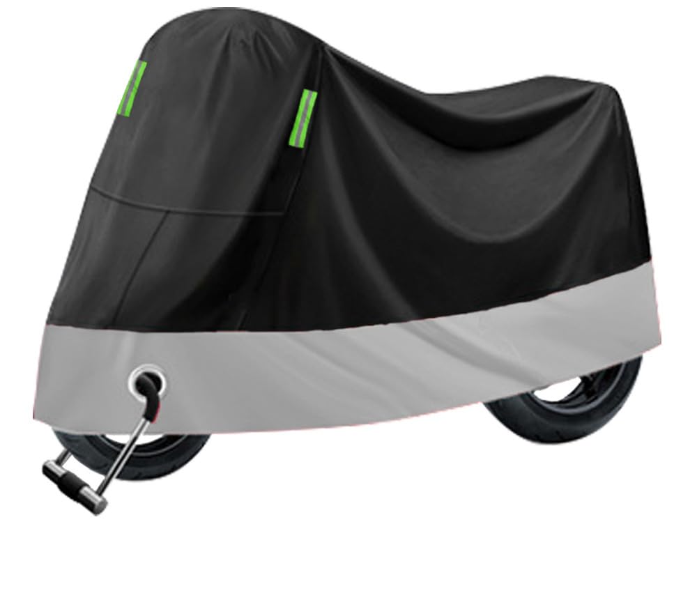 Pokrowiec motocyklowy do Kawasaki Ninja 650 NINJA650, 190T Outdoor Poliester Motocykl Pokrowiec Wodoodporna Oddychająca Ochrona z odblaskowymi paskami Lock Hole,A z odblaskowymi paskami -