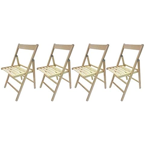 4 Sillas plegables de madera para acampada SmartPoorer Cover