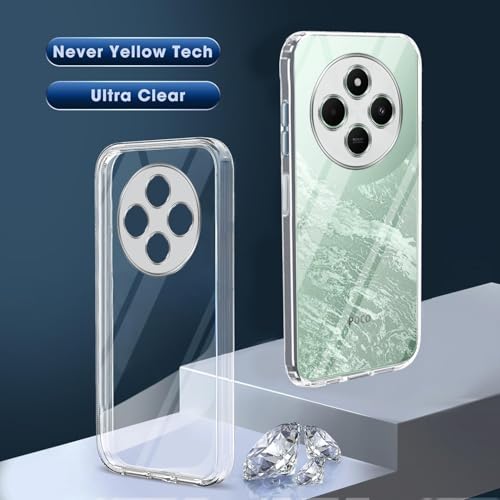 Image of Jkobi Back Cover for Poco C75 | Poco M7 (Silicone Clear Shockproof Case with Camera Protection | Soft and Flexible | Transparent)