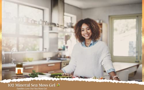 Sea Moss Gel with Bladderwrack and Burdock Root - 102 Mineral - Certified USDA Organic - Made in The USA