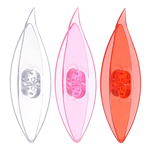 Image of HARFINGTON 3pcs Tatting Shuttles 77x21x11mm Colorful Plastic Shuttles for Lace-Making DIY Hand Craft Tool Knitting Arts Supplies Pink Red Transparent