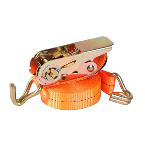 Correa de trinquete: unión Ajustable Ajustable de 1 Pulgada x 10 pies, Accesorios de Extremo J de Gancho seguras, Afectador de cinturón de Cinta Reforzada de Servicio Pesado | Control de Carga de