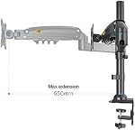 NB North Bayou Monitor Arm Monitor Stand Monitor Desk Mount Height Adjustable VESA Bracket for 22 to 35 Inch Computer Screen - Holds up to 26.4lbs with C Clamp Bolt-Through Grommet Base