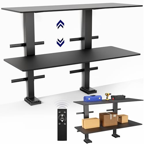 VIVO Electric 60 x 24 inches Dual Shelf Garage Workbench Wal