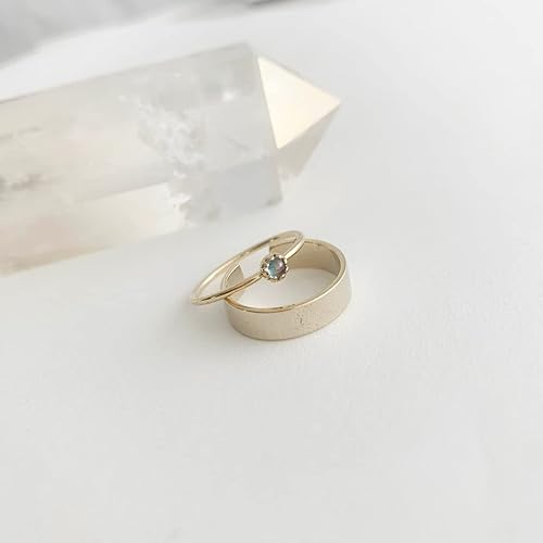 Miniatura 4 de HONEYCAT Mini anillo solar de estado de ánimo en oro, oro rosa o plata Joyería minimalista y delicada