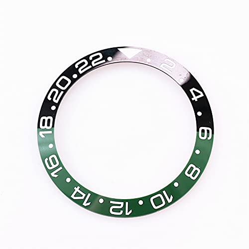 Janmobrian Black And Green Watch Insert Loop,Watch Bezel Ring 38Mm Ceramic Bezel Watch Face Watch Replacement Automatic Movement Accessories Suitable(Black And Green)