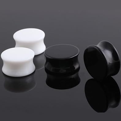 2 Pcs Black Acrylic Ear Gauges Ear Plugs Expander Piercing Jewelry 8g(3mm)