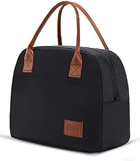 Moyad Lunch Bag Insulated Lunch Bags for Women Thermal Lunch Box Men Lunch Tote Bag Bento Box Bag Water-Resistant Lunch Organizer Large Meal Prep Bag for Girls Work Office School Picnic 12L Black