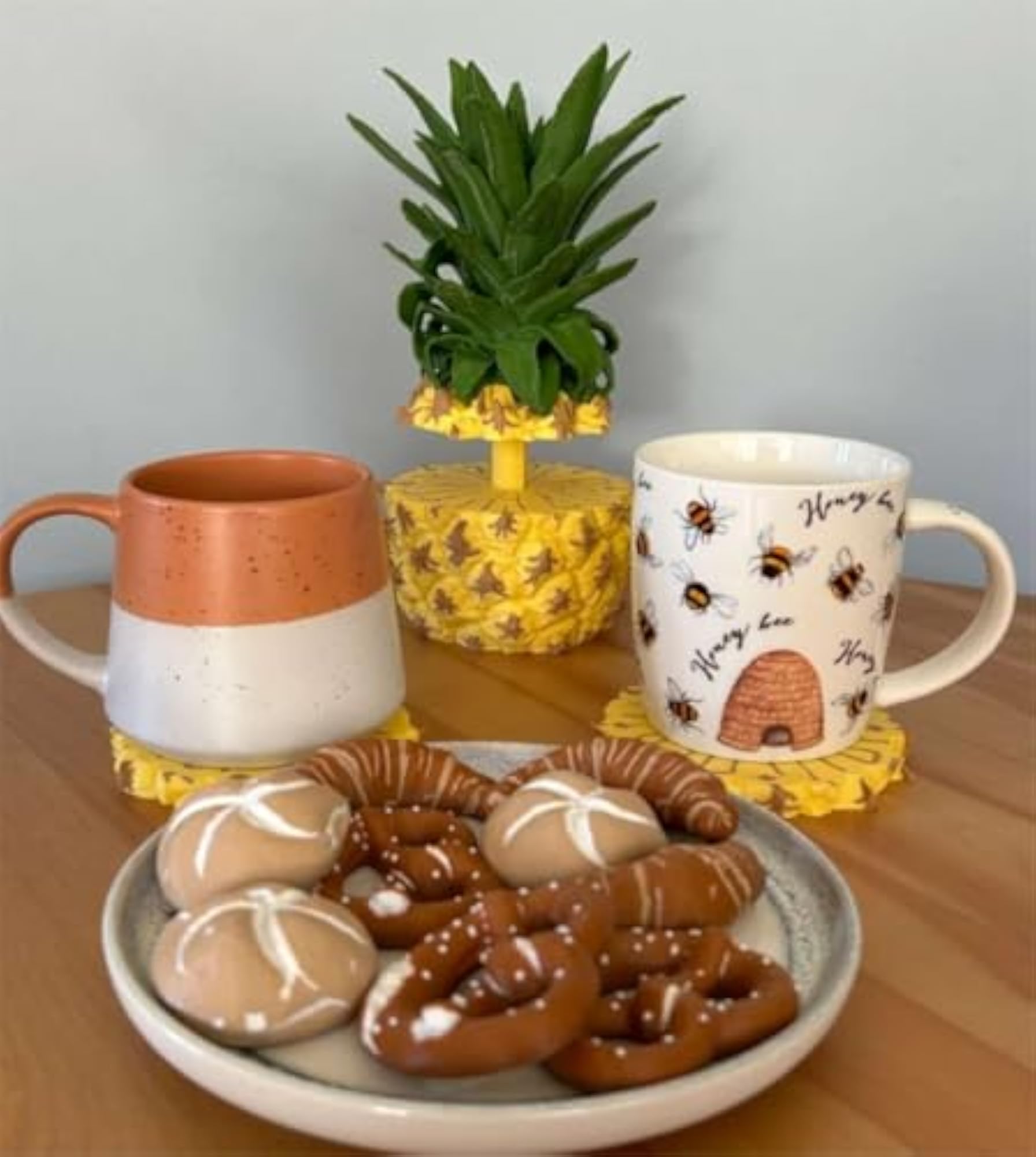 Pineapple Tea Coaster Set for Cups & Mugs, Unique Fruit-Themed