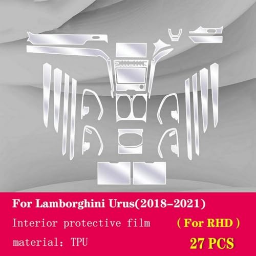 Película protectora de TPU transparente para consola central interior de Lamborghini Urus 4
