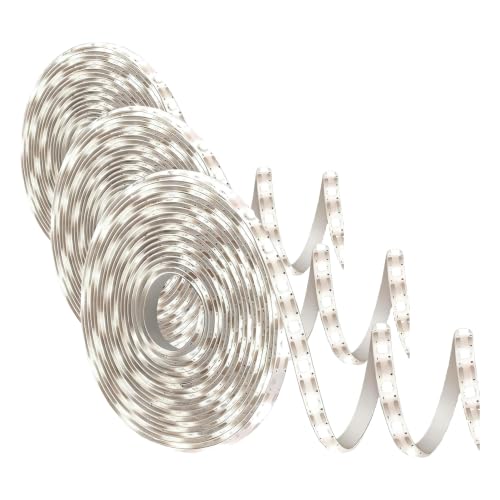 Image of echosari Battery Operated Led Strip Lights White with Remote, 8 Modes, Dimmable, Timer, Self-Adhesive, Cuttable, for PC TV Kitchen Cabinet Shelves Bedroom Decor (3m 90LED) (Pack of 3)