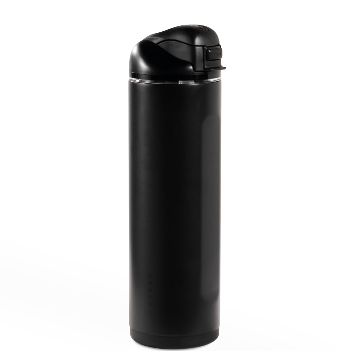 HydroJug Ease2o Water Bottle with Straw & Chug Lid, Stainless Steel, Vented Cap to Help Reduce Pressure, Water-Level Window, Cup Holder Friendly, Non-Slip Base – 24oz, Black